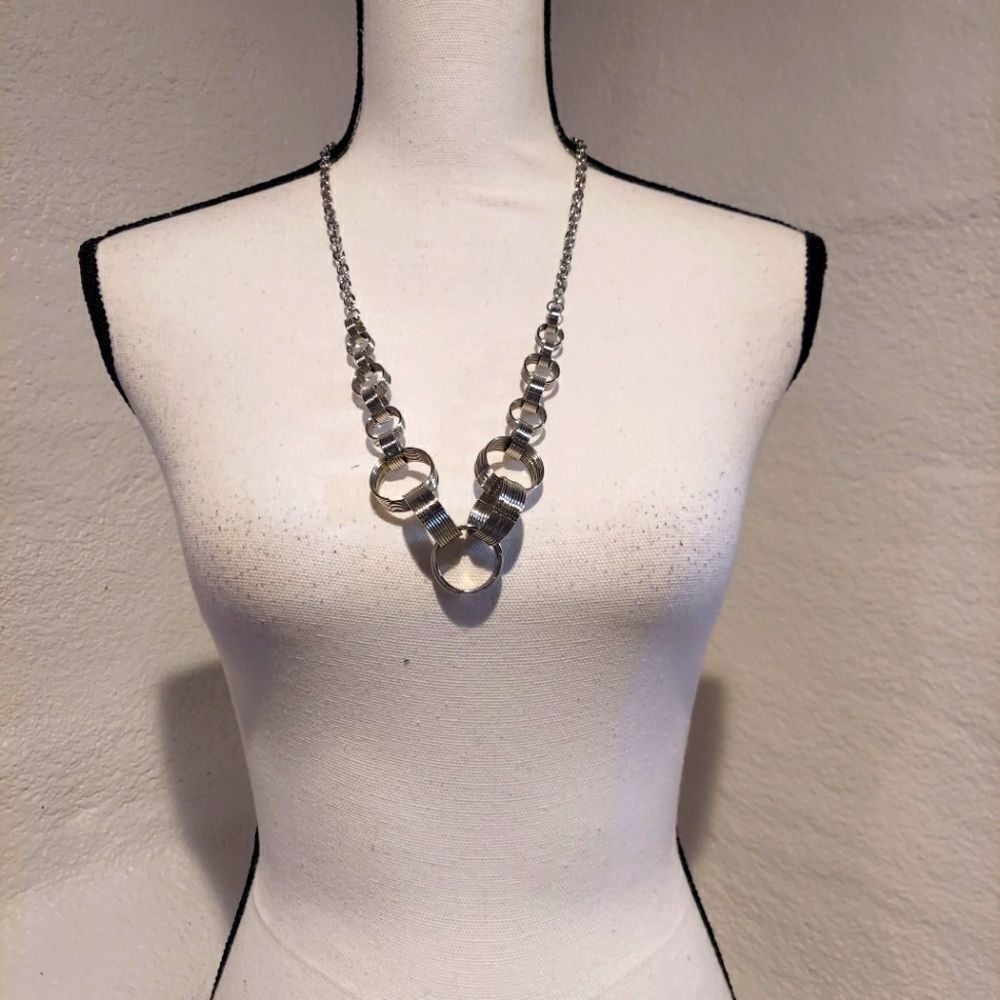 Silver Multi Circle Necklace - image 3